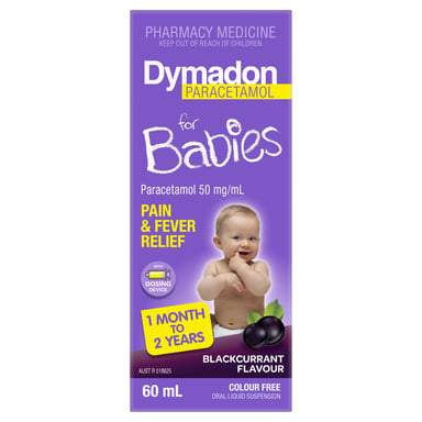 Dymadon Paracetamol 1mo -2yrs old Blackcurrant 60ml