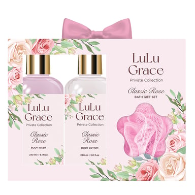 Lulu Grace Classic Rose Bath Gift Set 3 piece