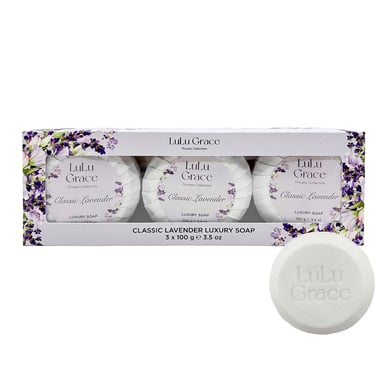 Lulu Grace Classic Lavender Round Soap 3 pack