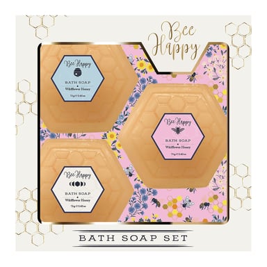 Bee Happy Bath Soap Trio Set 3 piece