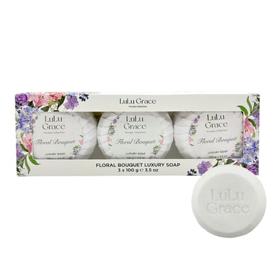 Lulu Grace Floral Bouquet Round Soap 3 pack
