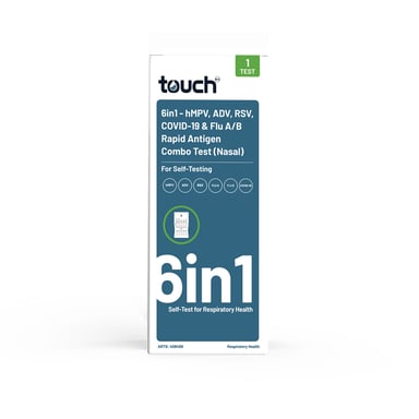 TouchBio 6in1 HMPV ADV RSV COVID-19 & Flu A/B Rapid Antigen Test (Nasal) 1 pack