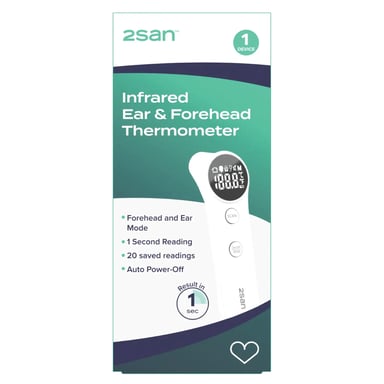 2San Ear & Forehead Thermometer 1 pack