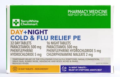 TerryWhite Chemmart Cold & Flu Relief Day & Night PE 48 tablets