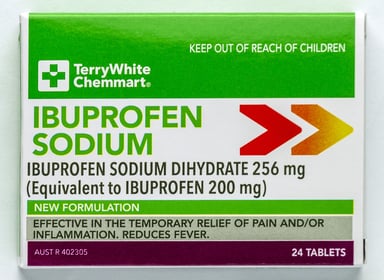 TerryWhite Chemmart Ibuprofen Sodium 256mg - 24 tablets