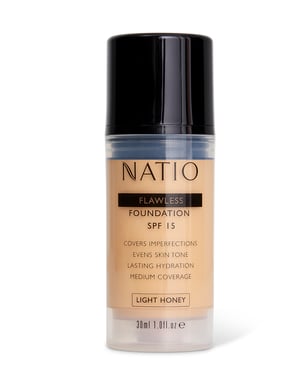 Natio Flawless Foundation SPF15 Light Honey 30ml