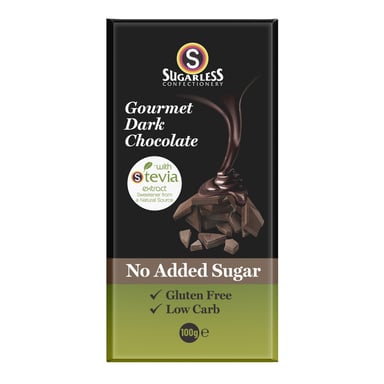 Sugarless Stevia Gourmet Dark Chocolate 100g