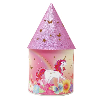 Pink Poppy Unicorn Butterfly LED Color Changing Lantern 1 each