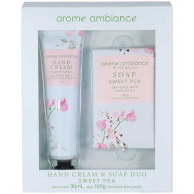 Arome Ambiance Floral Glimmer Hand Cream Soap Duo Sweet Pea 1 each