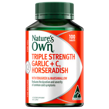 Nature's Own Triple Strength Garlic + C Horseradish 100 tablets