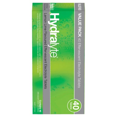 Hydralyte Effervescent Lemon Lime 40 tablets