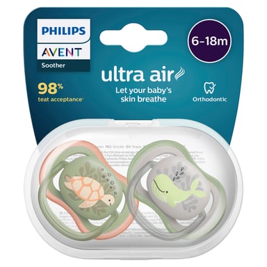 Avent Ultra Air Soother 6-18 Months Deco Mixed 2 pack