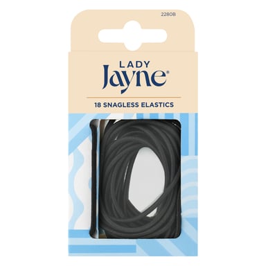 Lady Jayne Snagless Elastics Black 18 pack