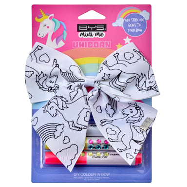 BYS Mini Me DIY Colour In Bow Unicorn 1 each