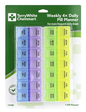 TerryWhite Chemmart Weekly 4 Times A Day Pill Planner 1 pack