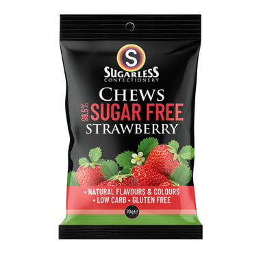 Sugarless Chews Strawberry 70g
