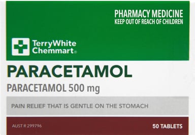 TerryWhite Chemmart Paracetamol 500mg - 50 tablets
