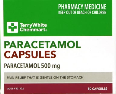 TerryWhite Chemmart Paracetamol 500mg - 50 capsules
