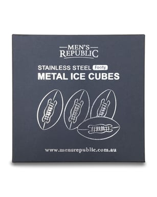 Men's Republic Footy Ball Stainless Steel Ice Cubes 4 piece