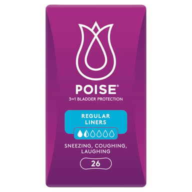 Poise Liners Regular 26 pack