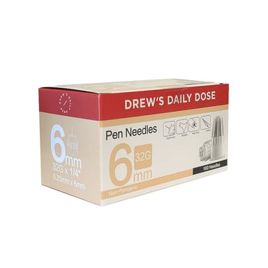 Drew's Daily Dose Pen Needle 32G x 6mm 100