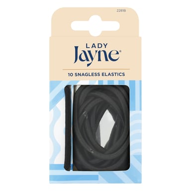 Lady Jayne Snagless Elastics Black 10 pack