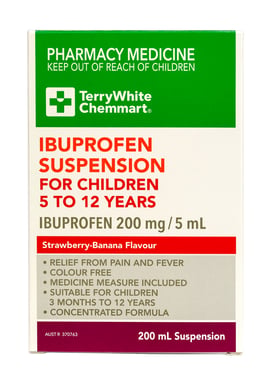 TerryWhite Chemmart Ibuprofen Suspension For Children 5 To 12 Years - 200ml