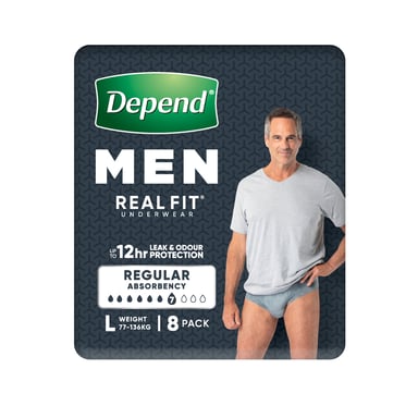 Depend Underwear RealFit Male Large 8 pack