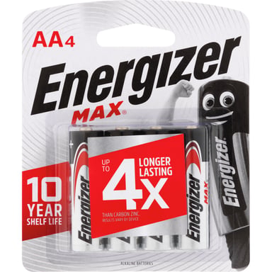 Energizer Max E91 AA Batteries 4 pack