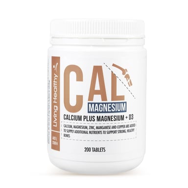 Living Healthy Calcium + Magnesium + D3 - 200 tablets