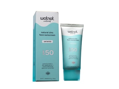 Wotnot Natural Zinc Face Sunscreen SPF50 - 50g