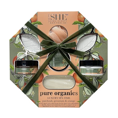 She Aromatherapy Pure Organics Luxury Spa Time Set Patchouli, Geranium & Orange 1 each