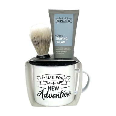 Men's Republic Mug with Shaving Cream and Beard Brush 1 each