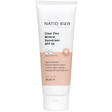 Natio Clear Zinc Mineral Sunscreen SPF 50 - 100g