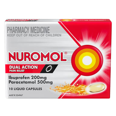 Nuromol Ibuprofen 200mg & Paracetamol 500mg - 10 liquid capsules