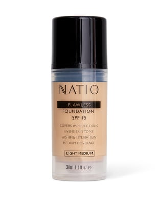 Natio Flawless Foundation SPF15 Light Medium 1 each
