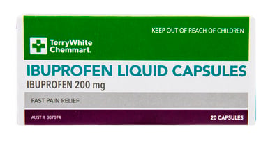 TerryWhite Chemmart Ibuprofen 20 liquid capsules