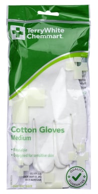 TerryWhite Chemmart Cotton Gloves Medium 1 pair