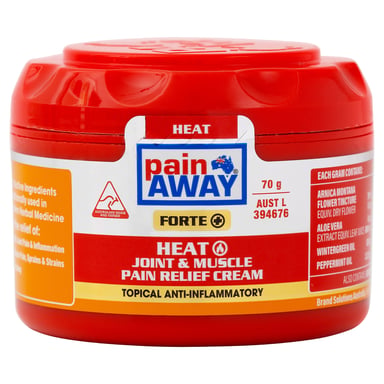 Pain Away Forte + Heat Joint & Muscle Pain Relief Cream 70g
