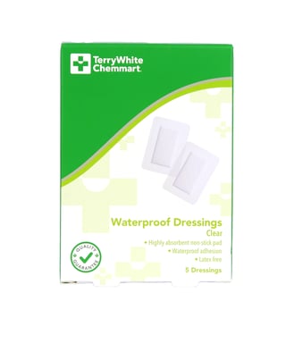 TerryWhite Chemmart Waterproof Dressing 7.5cm X 5cm - 5 pack