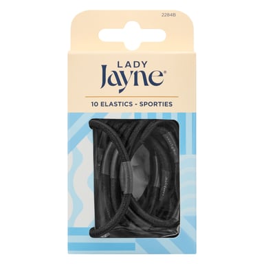 Lady Jayne Super Hold Elastics Thick Black 10 pack