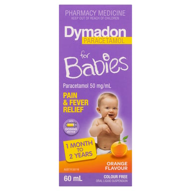 Dymadon Paracetamol for Kids 1 Month - 2 Years Orange 60ml