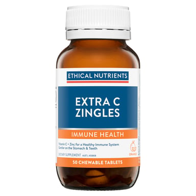 Ethical Nutrients Extra C Zingles Orange 50 chewable tablets