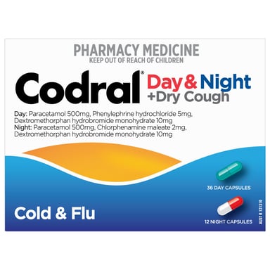 Codral PE Cold & Flu + Dry Cough Day & Night 48 capsules