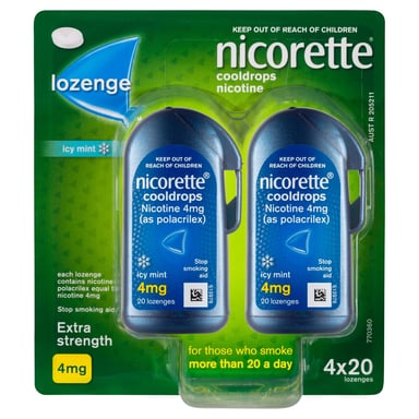 Nicorette Cooldrops 4mg Extra Strength 80 lozenges