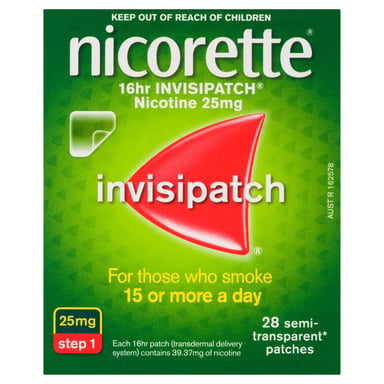 Nicorette 16hr Invisipatch 25mg Step 1 - 28 patches