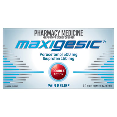 Maxigesic Paracetamol 500mg + Ibuprofen 150mg - 12 tablets