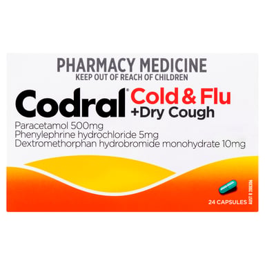 Codral Cold & Flu + Dry Cough 24 Capsules