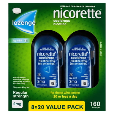 Nicorette Cooldrops 2mg Regular Strength 160 Lozenges