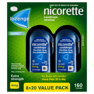 Nicorette Cooldrops 4mg Extra Strength 160 Lozenges